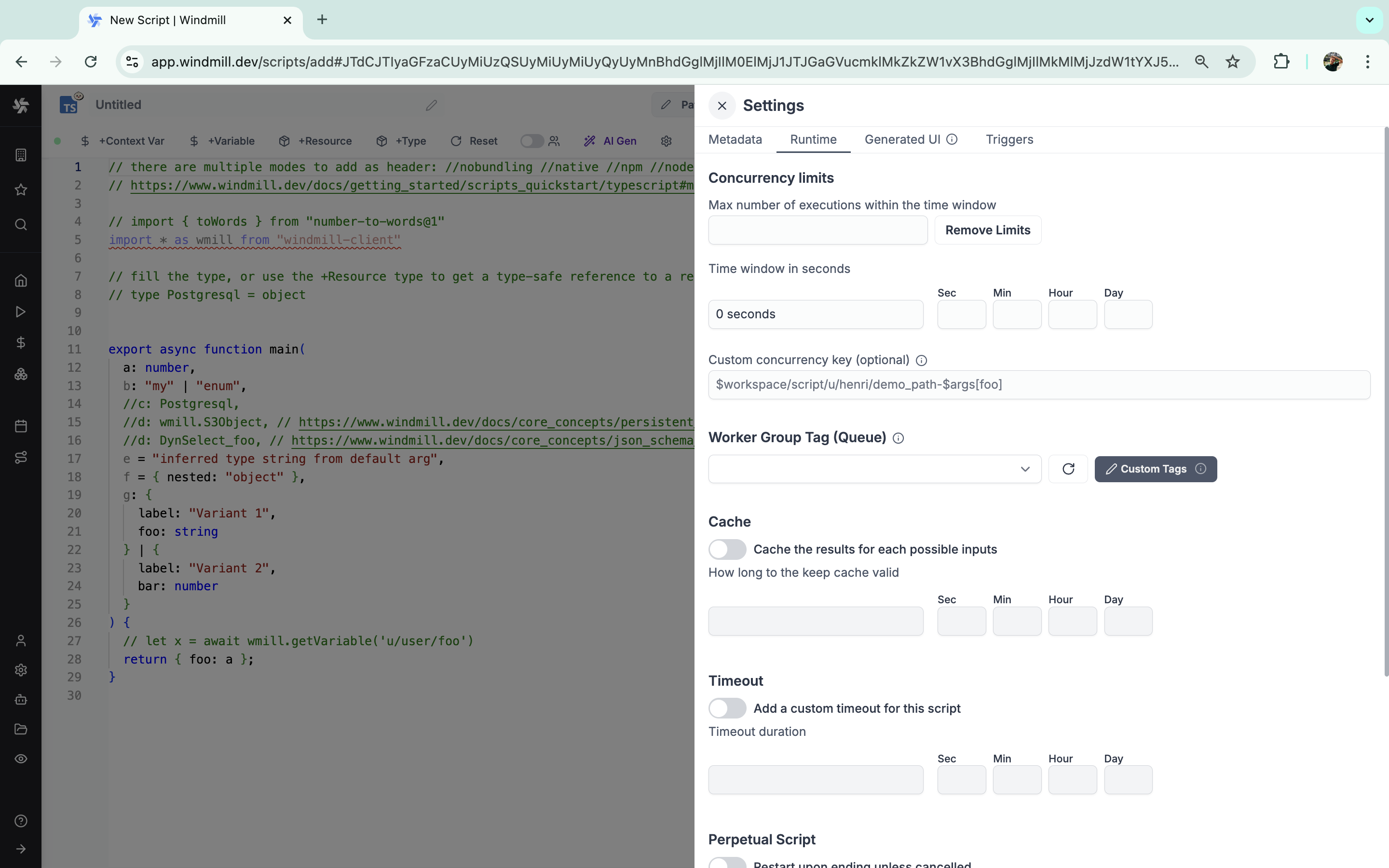 Script runtime Script runtime